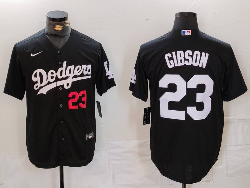 Men's Los Angeles Dodgers Kirk Gibson #23 Black Limited Player Jerseys