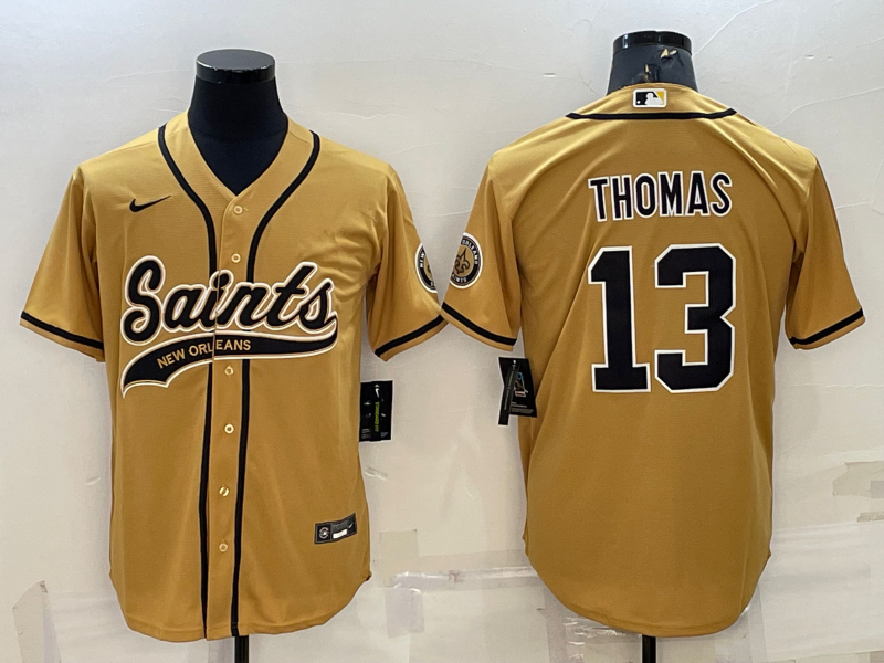 Men's New Orleans Saints Michael Thomas #13 Yellow Game Jerseys Joint Edition