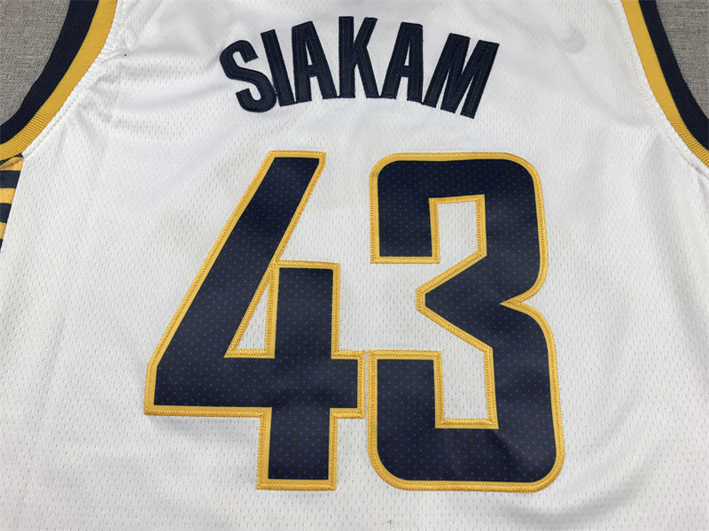Men's Indiana Pacers Pascal Siakam #43 White Swingman Jerseys - Association Edition