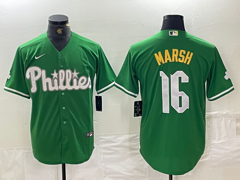Men's Philadelphia Phillies Brandon Marsh #16 Green Replica Player Jerseys