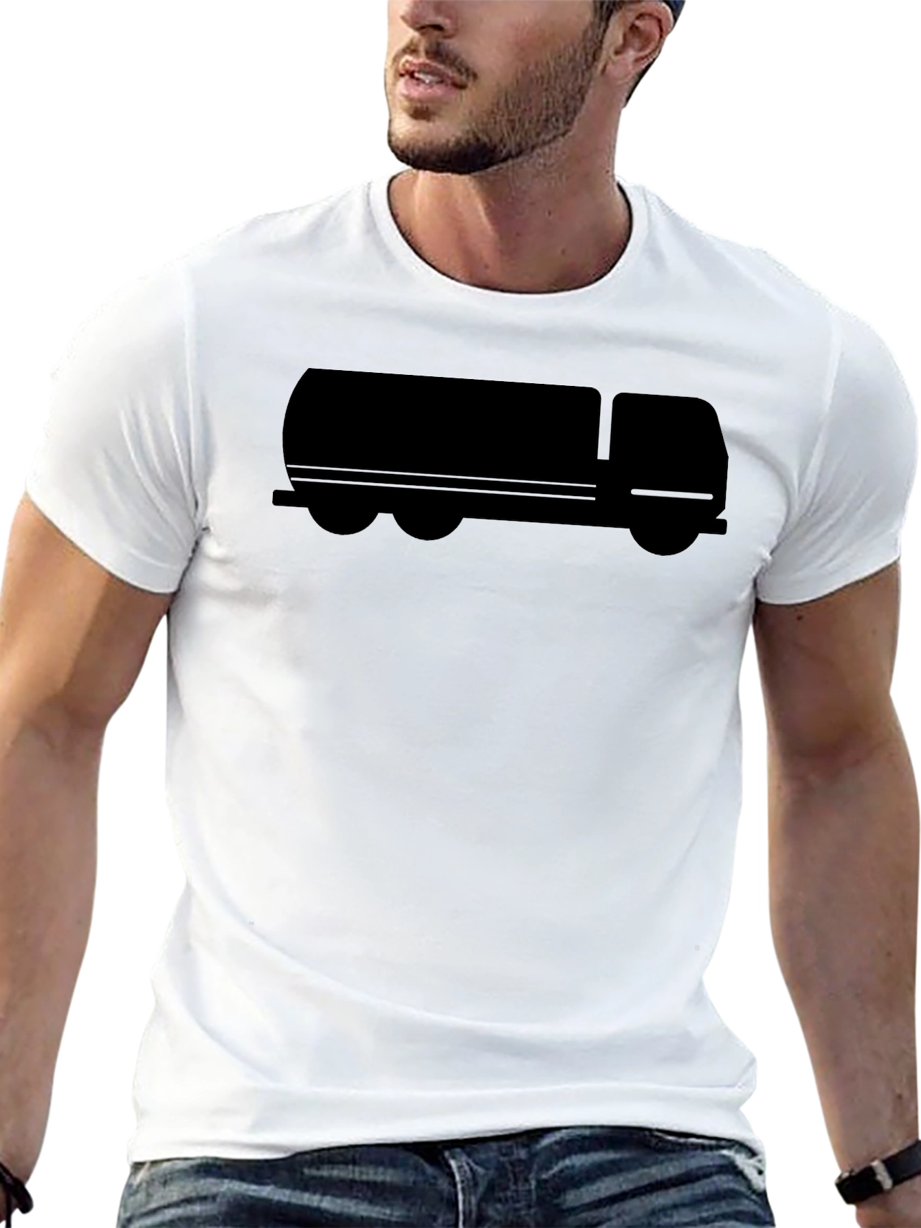 Tanker Truck Silhouette T-Shirt - Black