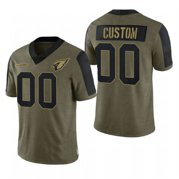 Custom1 Arizona Cardinals Olive Salute To Service Limited Jerseys Name And Number Christmas Birthday Gift Football Jerseys