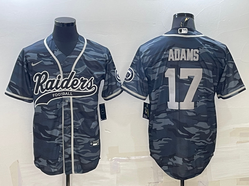 Men's Las Vegas Raiders Davante Adams #17 Grey Camouflage Game Jerseys Joint Edition