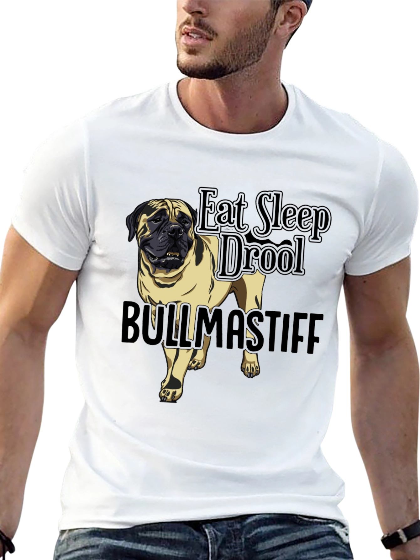 Bullmastiff Dog Breed Black T-Shirt - Eat Sleep Drool