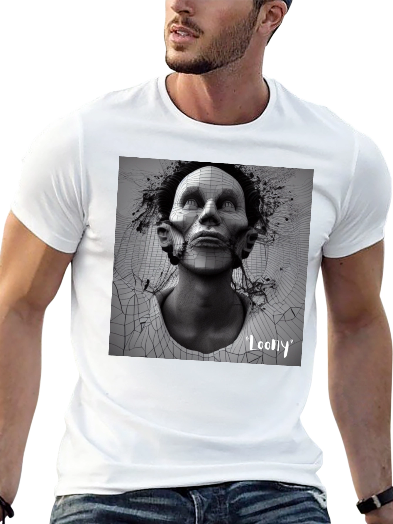 Edgy Loony Graphic Print Black T-Shirt