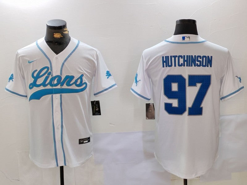 Men's Detroit Lions Aidan Hutchinson #97 White Player Jerseys