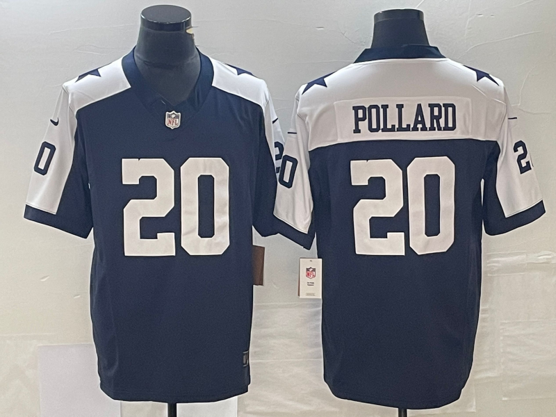 Men's Dallas Cowboys Tony Pollard #20 Navy Alternate Game Team Jerseys
