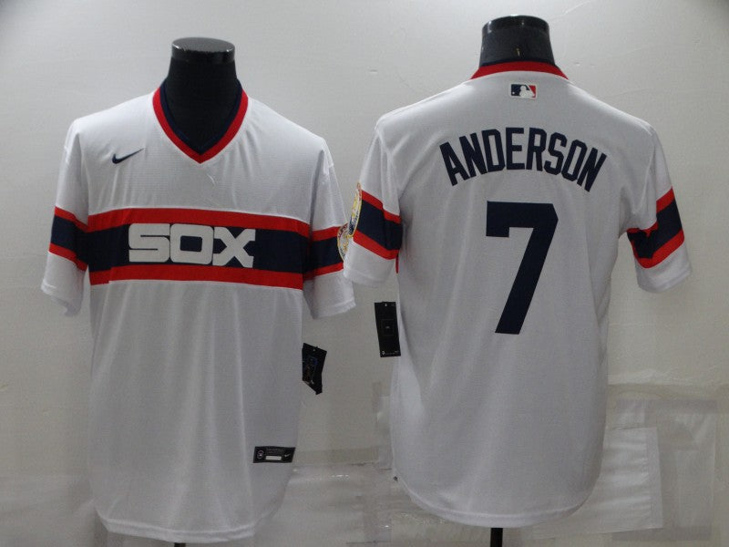 Men's Chicago White Sox Tim Anderson #7 White Stitched Jerseys
