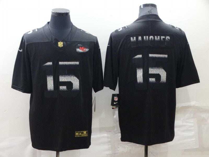Men's Kansas City Chiefs Patrick Mahomes #15 Black Vapor Elite Jerseys