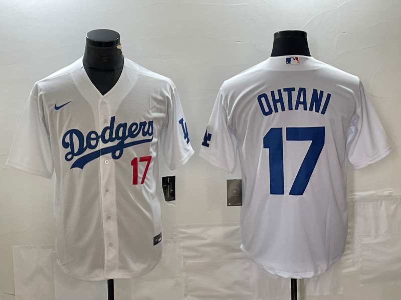 Men's Los Angeles Dodgers Shohei Ohtani #17 White Replica Player Jerseys