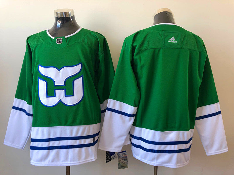 Men's Carolina Hurricanes Green Whalers Primegreen Authentic Blank Jerseys