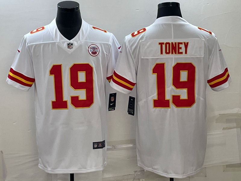 Men's Kansas City Chiefs Kadarius Toney #19 White Game Jerseys