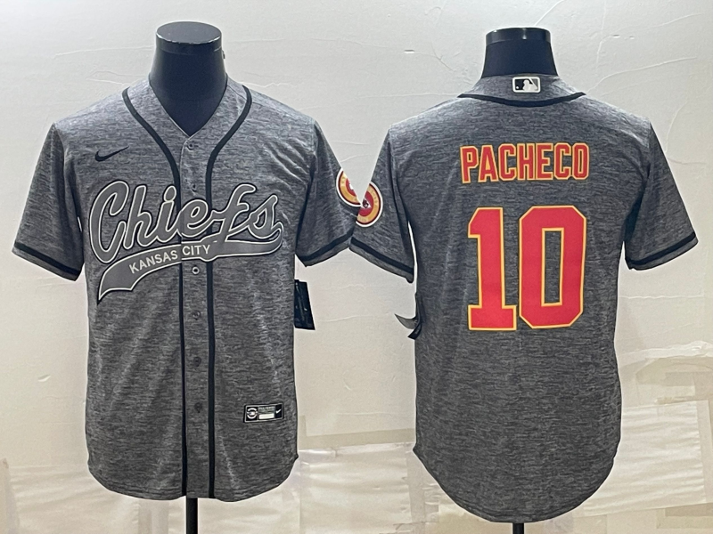 Men's Kansas City Chiefs Isiah Pacheco #10 Grey Game Jerseys Joint Edition