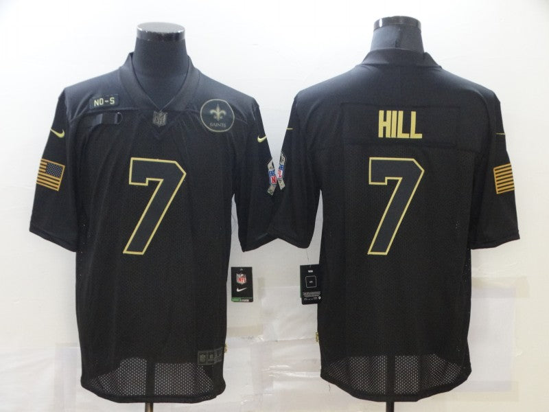 Men's New Orleans Saints Taysom Hill #7 Black Game Player Jerseys