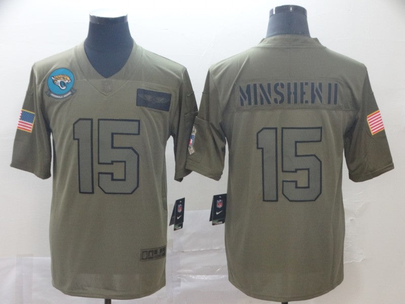 Men's Jacksonville Jaguars Gardner Minshew II #15 Brown Game Jerseys
