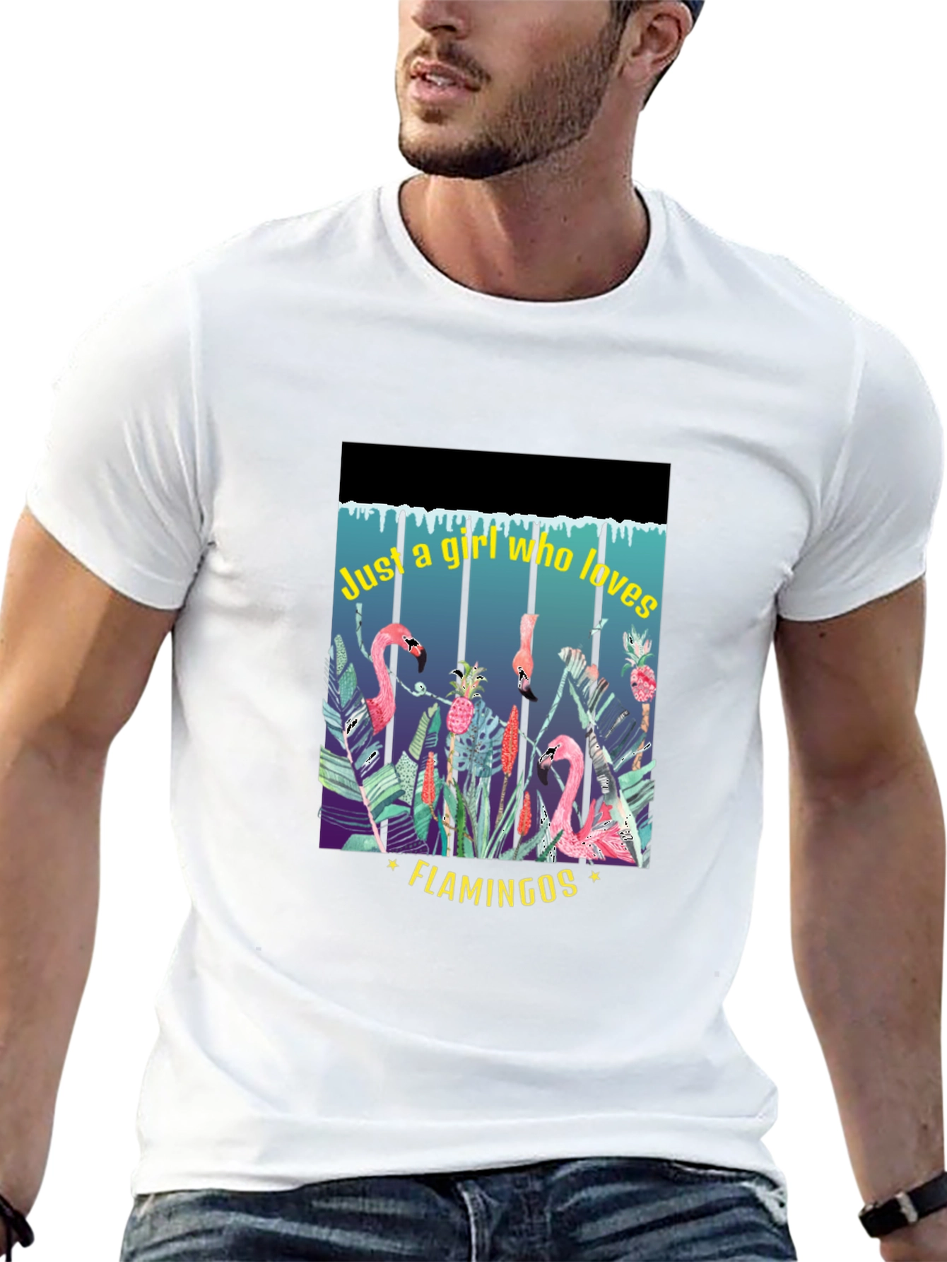 Tropical Flamingo Lover T-Shirt - Womens Graphic Tee