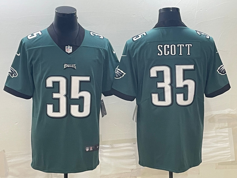 Men's Philadelphia Eagles Boston Scott #35 Midnight Green Game Jerseys