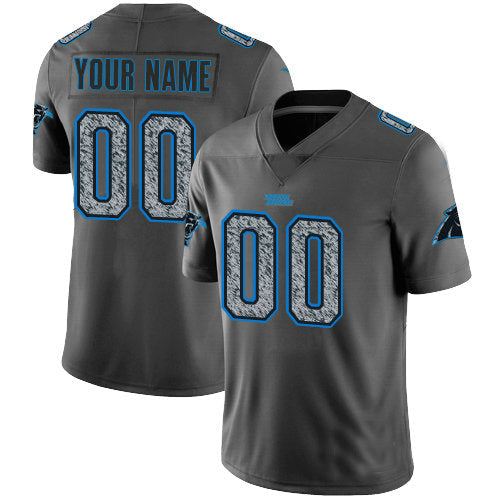Custom1 Carolina Panthers Gray Static Vapor Untouchable Limited Jerseys American Stitched Jerseys Football Jerseys