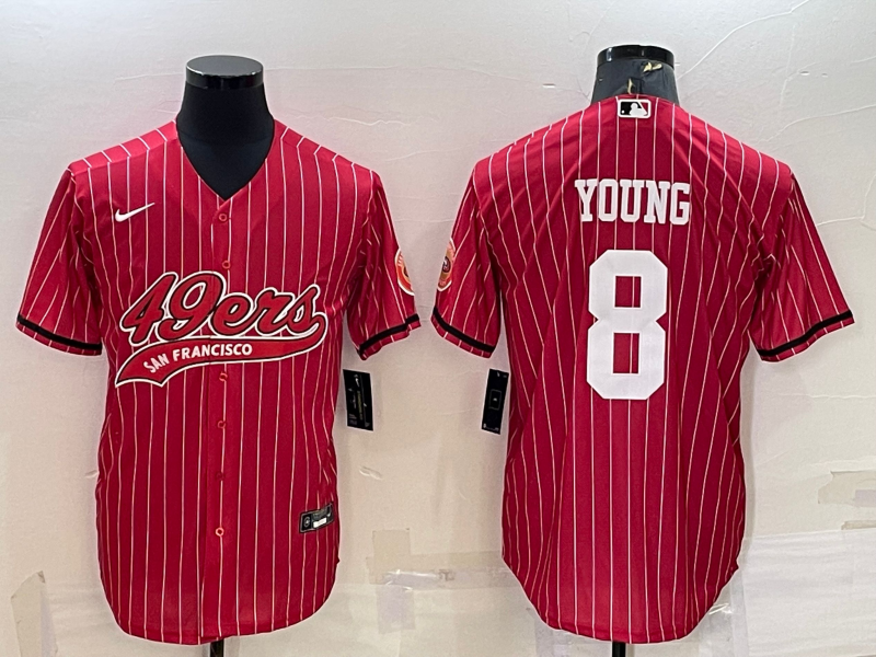 Men's San Francisco 49ers Steve Young #8 Red Player Jerseys Joint Edition