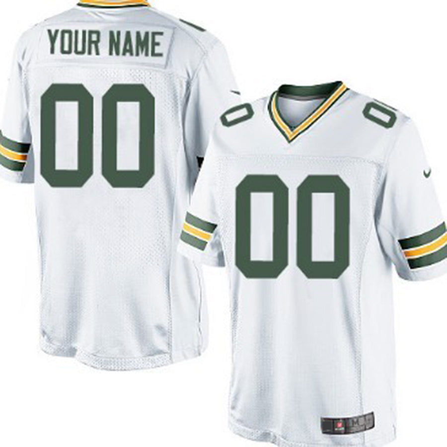 Custom1 Green Bay Packers White Limited Jerseys Stitched American Football Jerseys