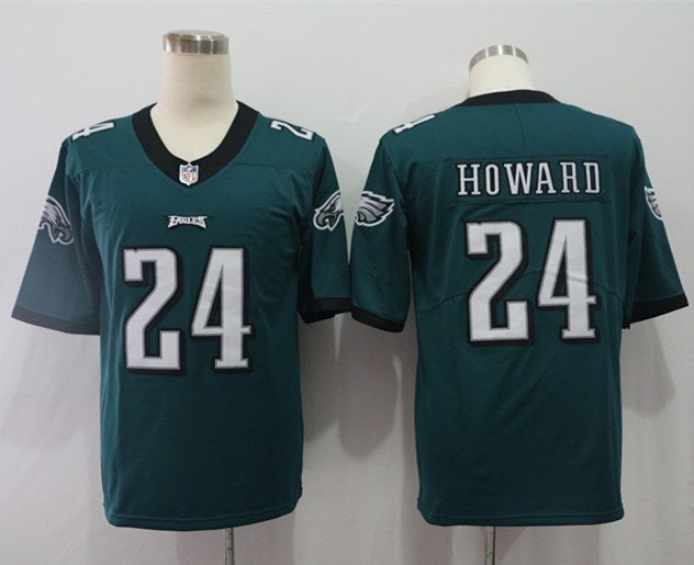 Men's Philadelphia Eagles Jordan Howard #24 Midnight Green Game Player Jerseys
