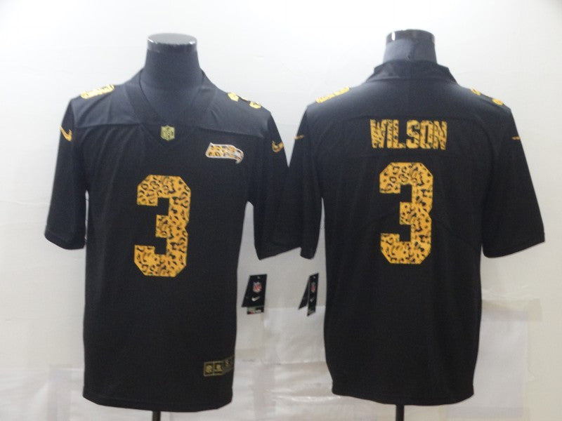 Men's Seattle Seahawks Russell Wilson #3 Black Game Jerseys