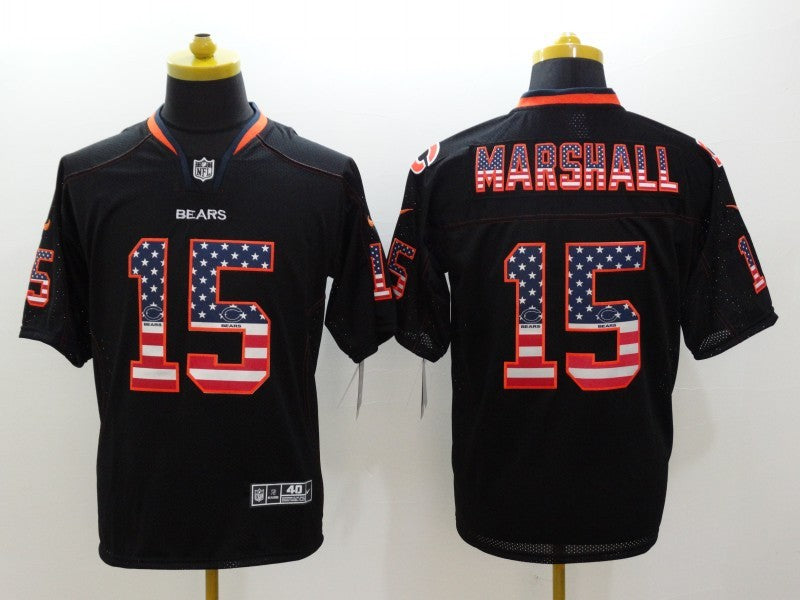 Men's Chicago Bears Brandon Marshall #15 Black Game Jerseys