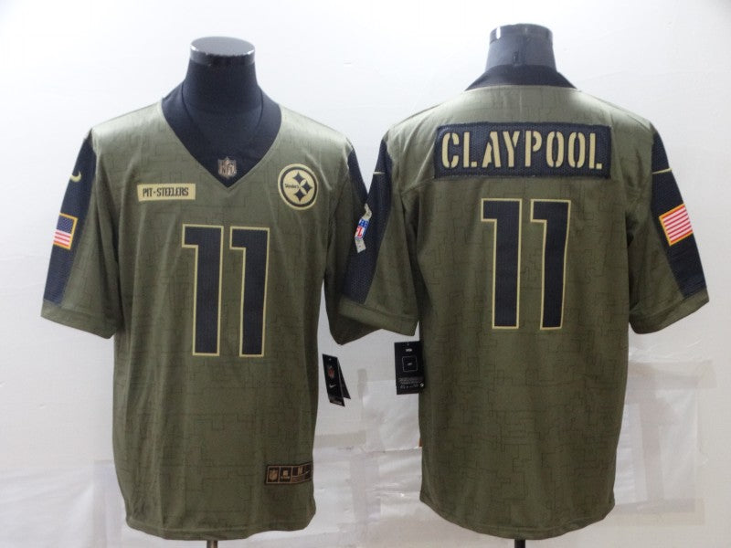 Men's Pittsburgh Steelers Chase Claypool #11 Brown Game Jerseys