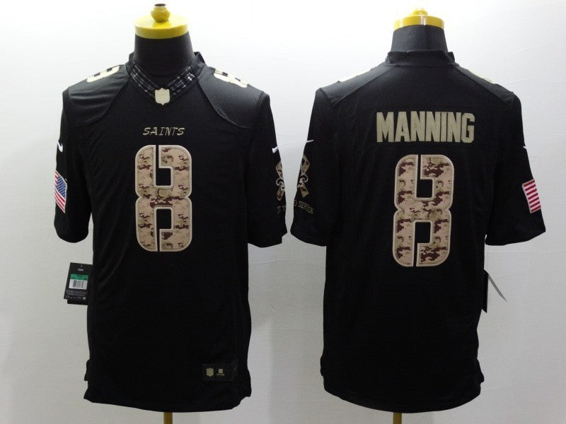 Men's New Orleans Saints Archie Manning #8 Black Game Jerseys