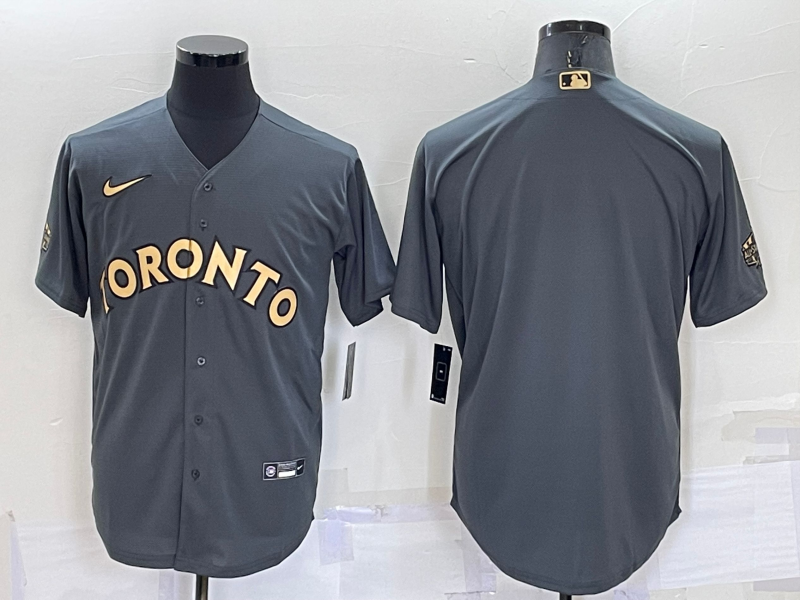 Men's Toronto Blue Jays Dark Grey Blank Replica Player Jerseys