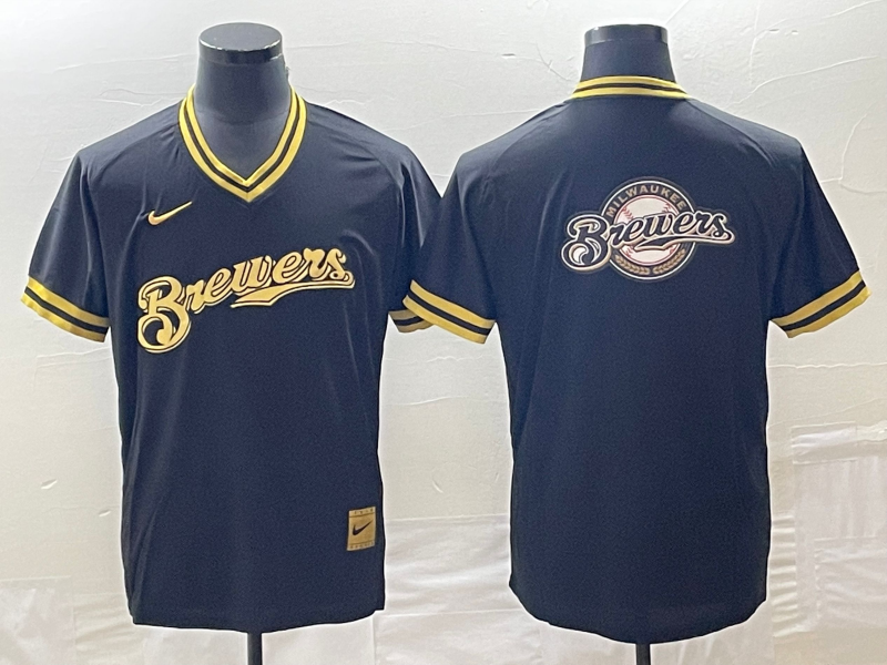 Men's Milwaukee Brewers Black Replica Team Jerseys