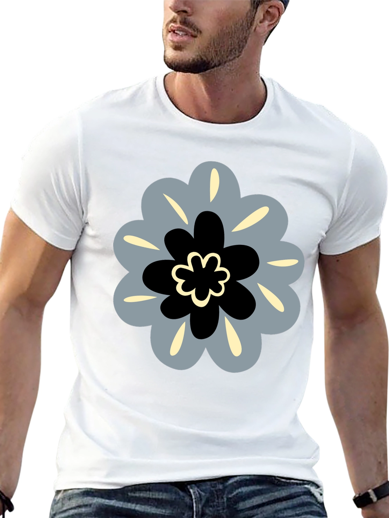 Modern Floral Tee - Stylish Graphic Print Shirt