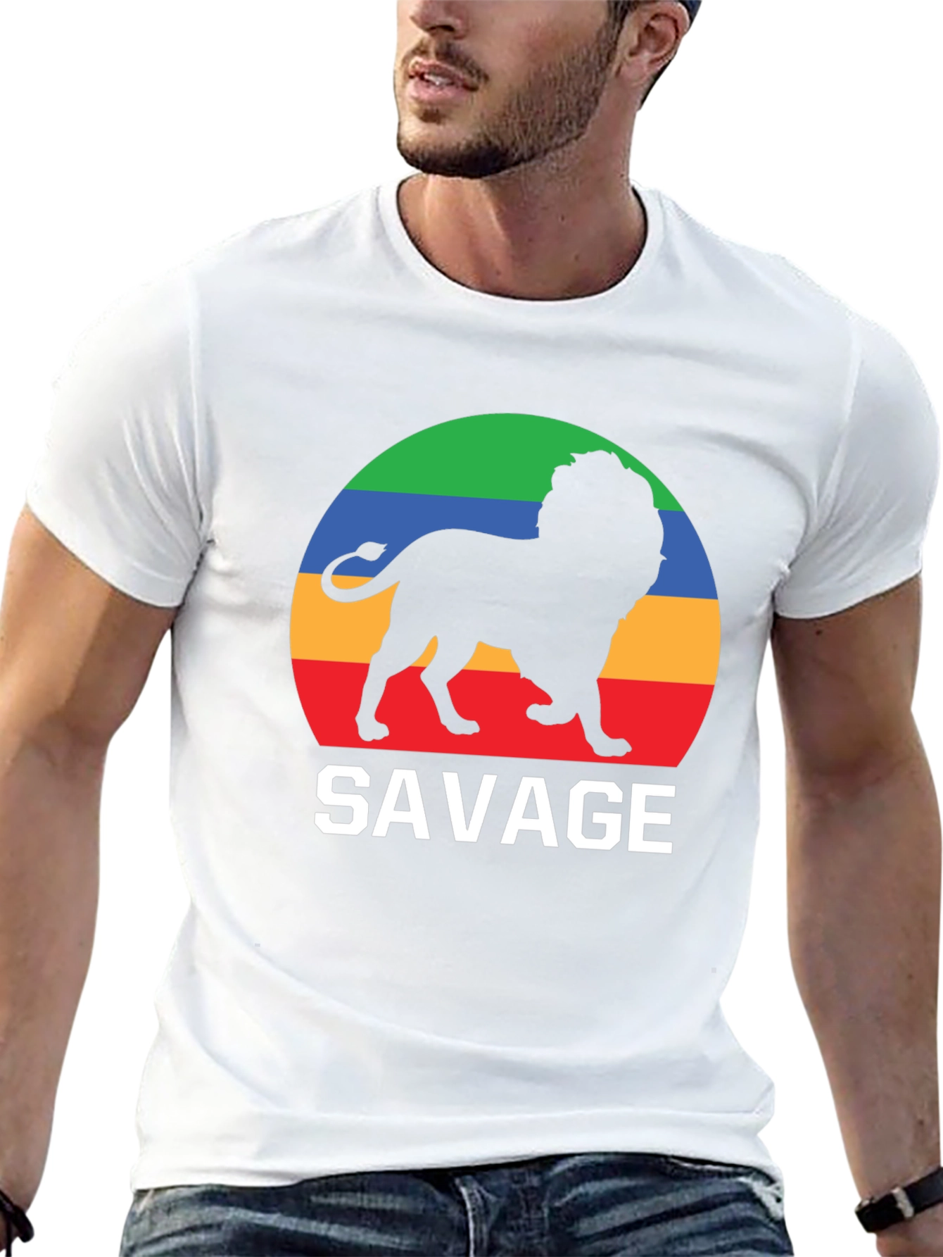 Savage Lion Graphic Tee - Bold Black T-Shirt