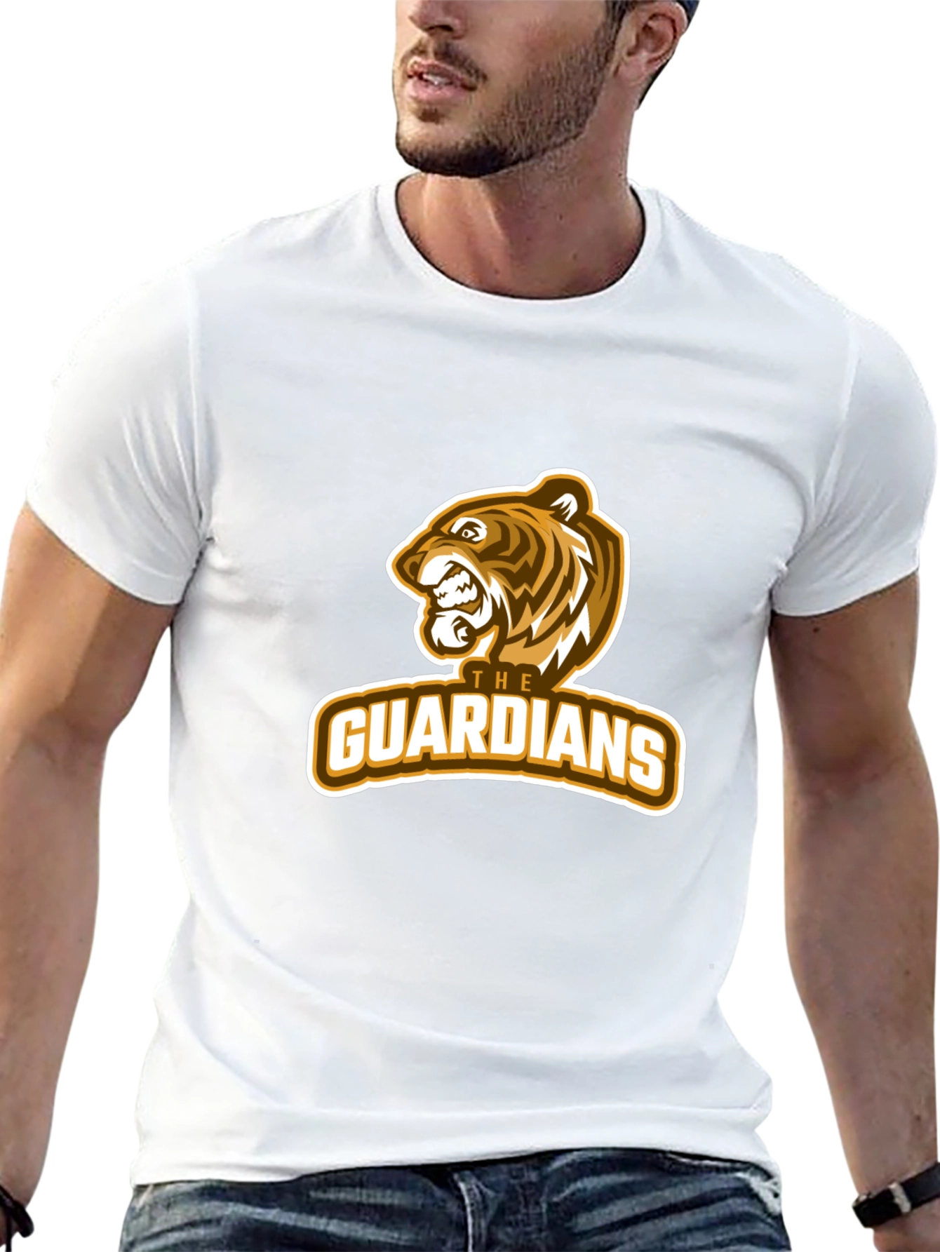 Guardians Tiger Graphic Black T-Shirt
