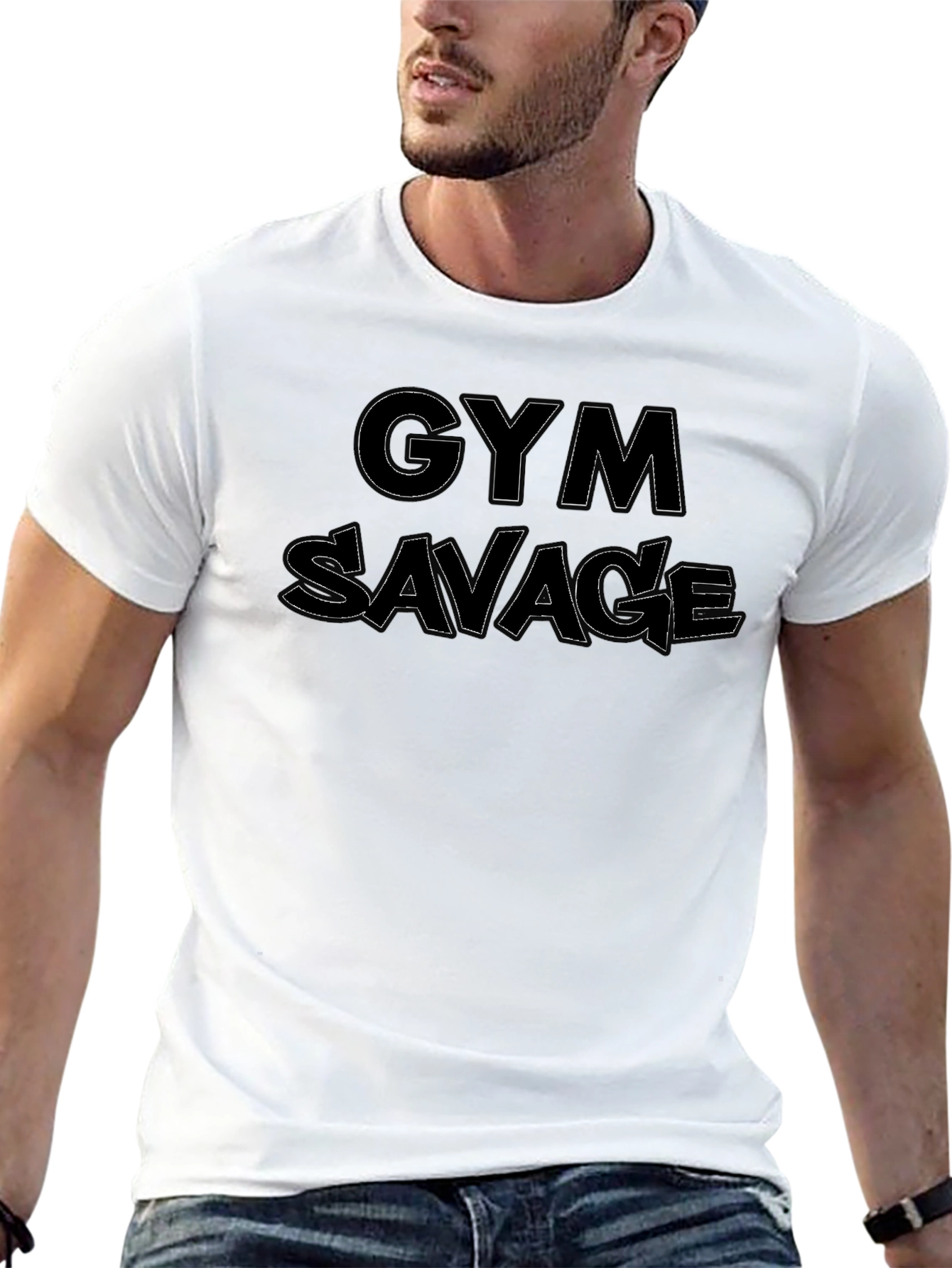 Gym Savage Black Graphic Tee - Workout Apparel