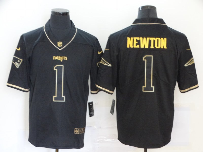 Men's New England Patriots Cam Newton #1 Black Game Jerseys