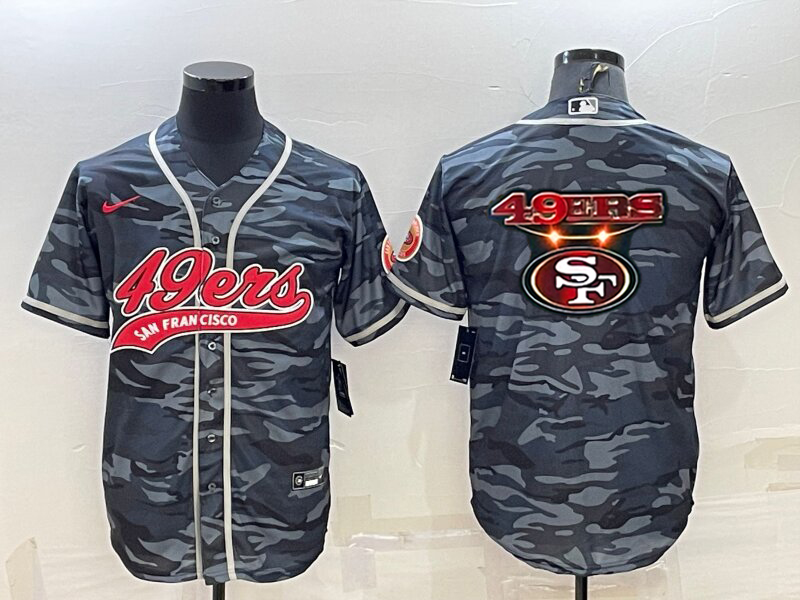 Men's San Francisco 49ers Grey Camouflage Game Jerseys