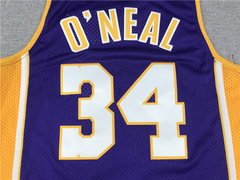 Men's Los Angeles Lakers Shaquille O'Neal #34 Purple 1999-00 Classics Jerseys