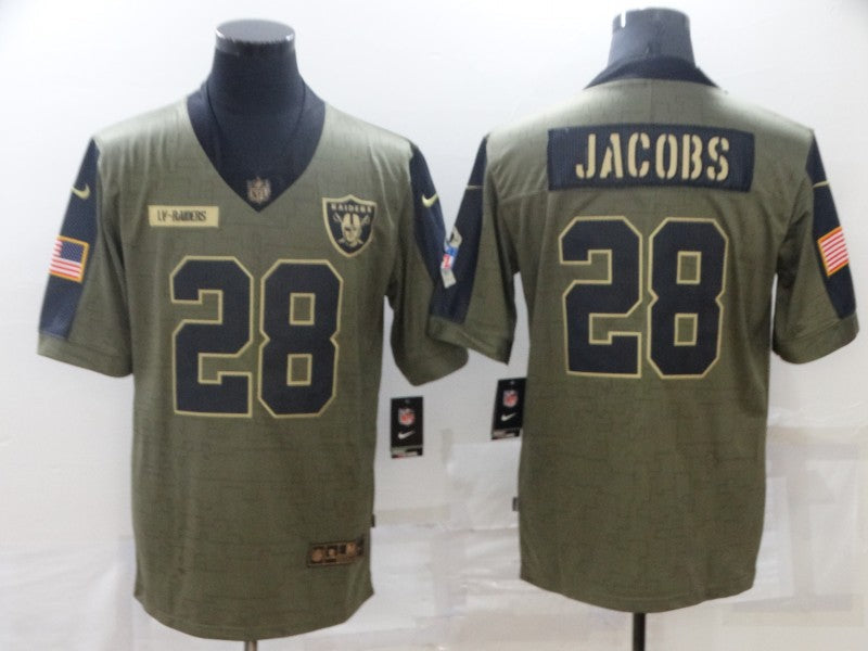Men's Las Vegas Raiders Josh Jacobs #28 Brown Authentic Game Jerseys