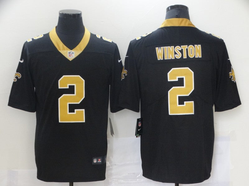 Men's New Orleans Saints Jameis Winston #2 Black Game Jerseys