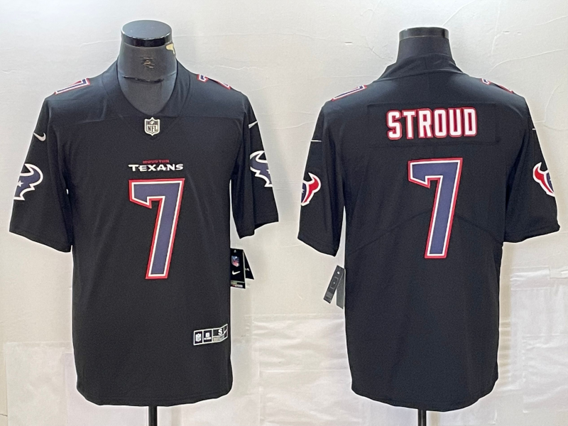 Men's Houston Texans C.J. Stroud #7 Black Fashion Game Jerseys
