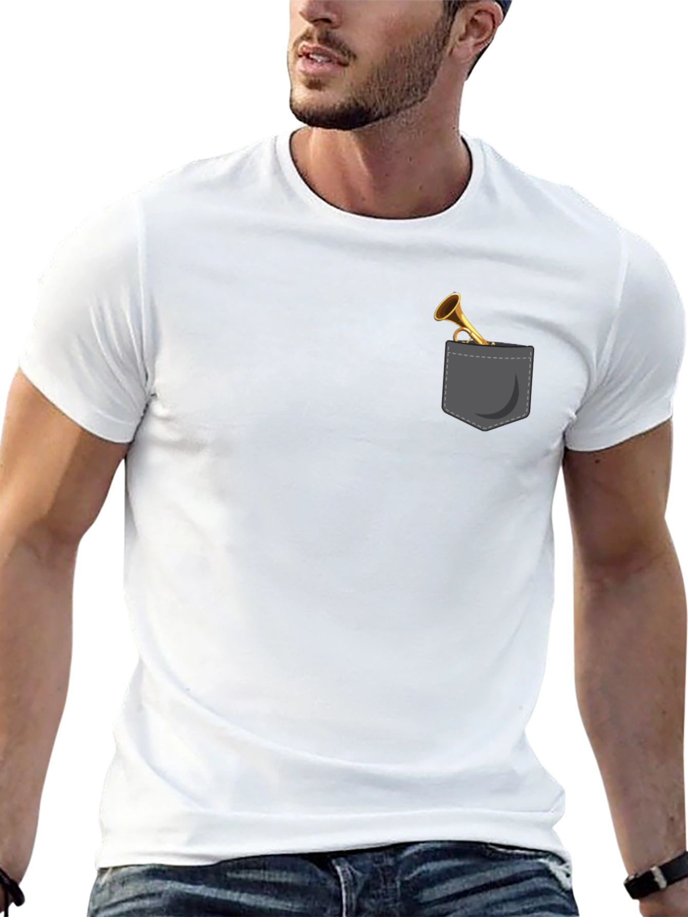 Trumpet Pocket Graphic Tee - Black
