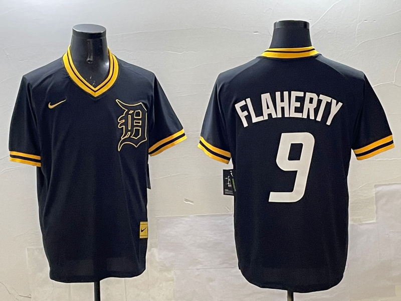 Men's Detroit Tigers Jack Flaherty #9 Black Replica Player Jerseys