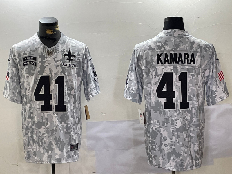 Men's New Orleans Saints Alvin Kamara #41 Arctic Camo 2024 Salute to Service Limited Jerseys