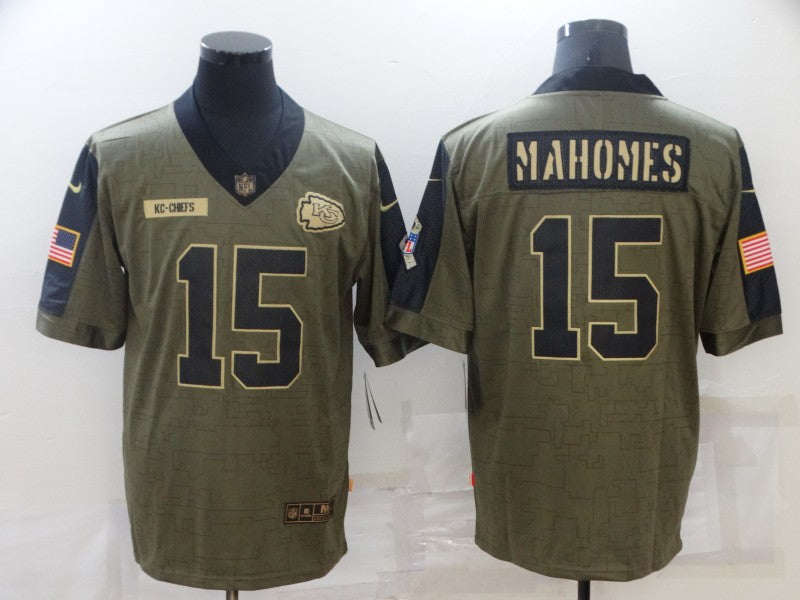 Men's Kansas City Chiefs #15 Patrick Mahomes Brown Player Game Jerseys