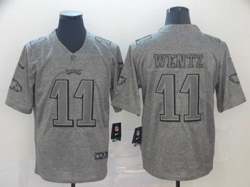 Men's Philadelphia Eagles Carson Wentz #11 Gray Player Game Jerseys