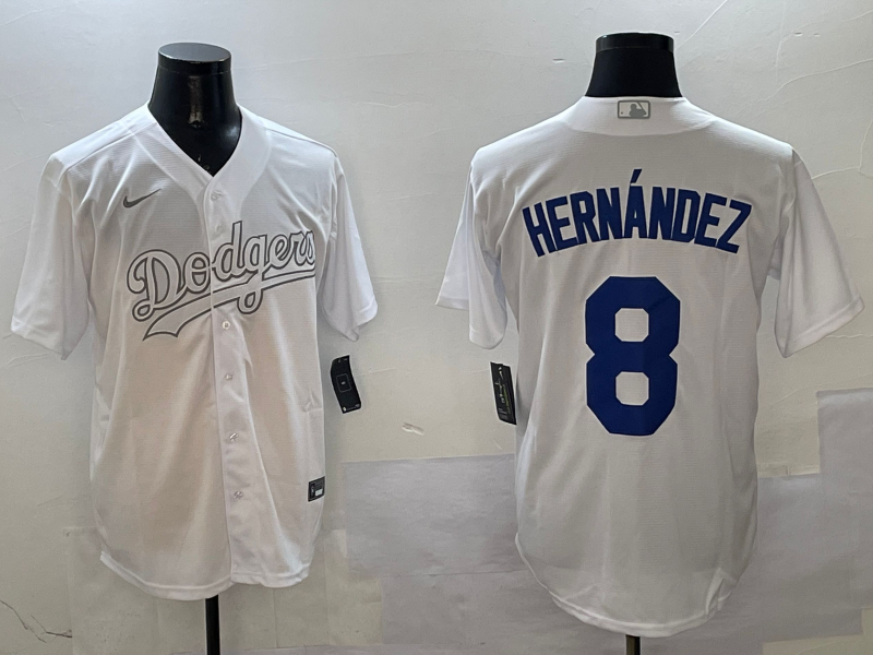 Men's Los Angeles Dodgers Enrique Hernandez #8 White Player Jerseys