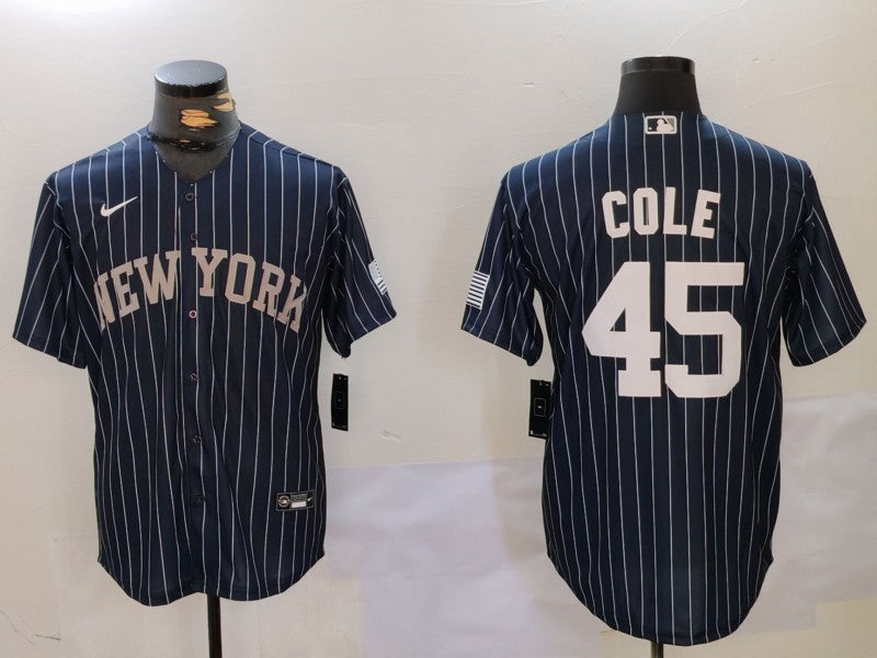 Men's New York Yankees Gerrit Cole #45 Navy Player Jerseys