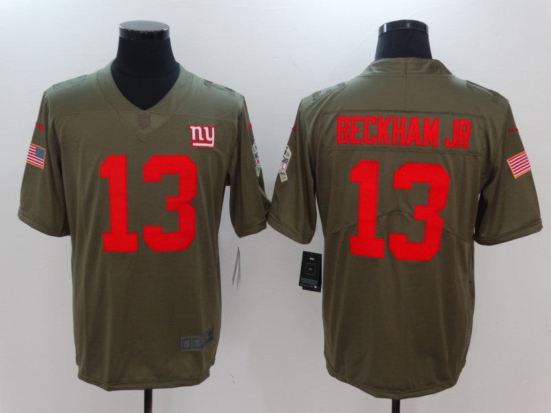 Men's New York Giants Odell Beckham Jr. #13 Brown Game Jerseys
