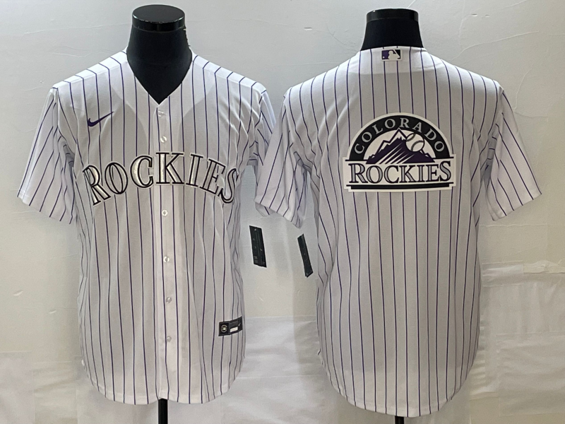 Men's Colorado Rockies White Home Replica Team Jerseys